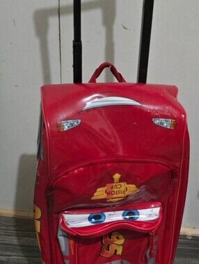 Red Racing Disney Car Kids Rolling Backpack - Relist Due To Zipper Issue. Fixed
